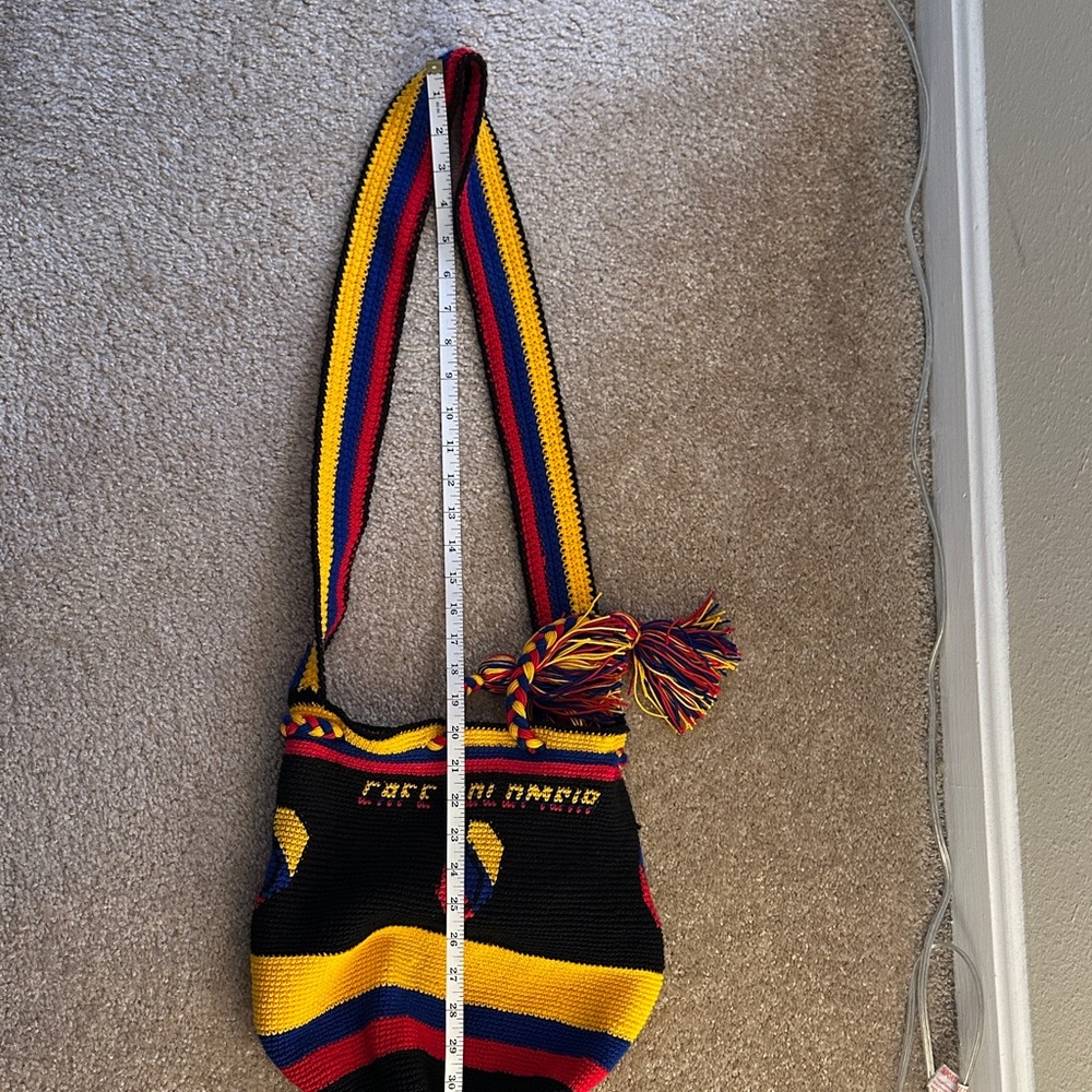 Multicolor Knit Women's Shoulder Bag - Picture 4 of 5
